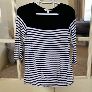 Charming Charlie 3/4 sleeve block striped shirt